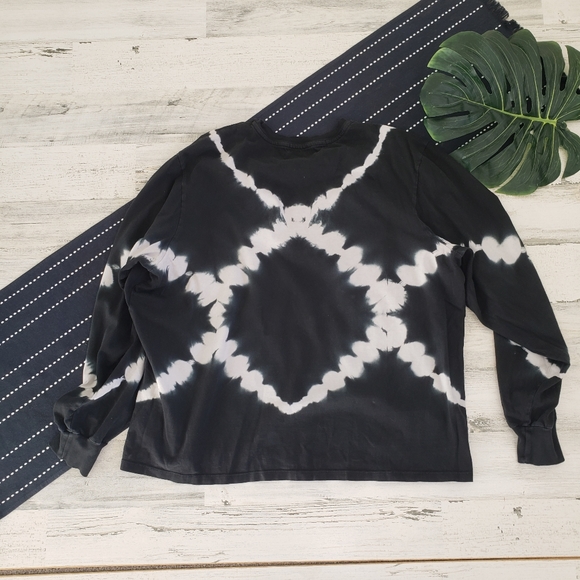 Proenza Schouler PSWL Tie Dye Long Sleeve T-Shirt Black White Size Large - Picture 3 of 7
